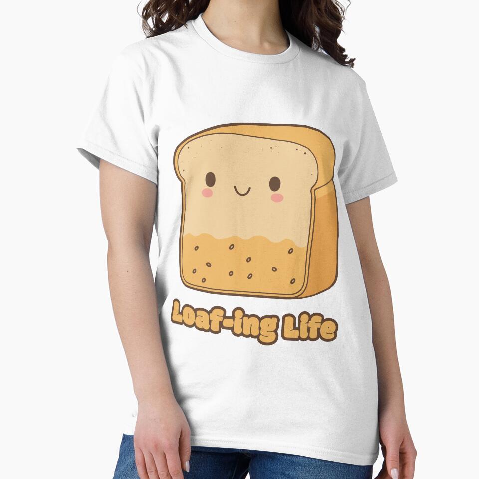 Loaf-ing Life - cute kawaii satisfied piece of bread by RoboRaphael