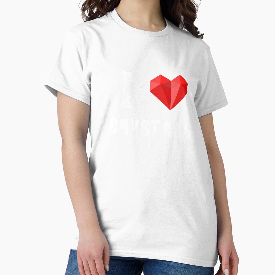 I Love Crystals - Healing Stones Heart Chakra Gems Saying Gemstones Gift by Style4You24