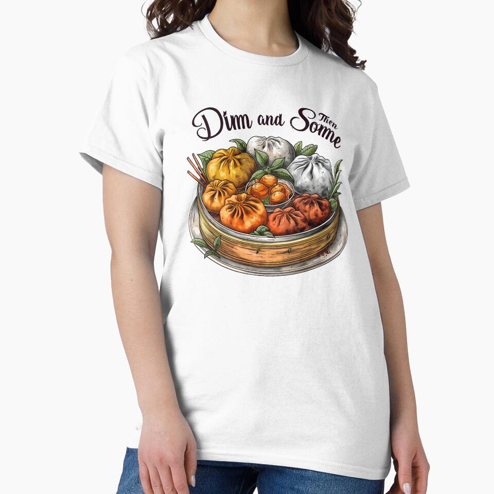 Dim Sum and Then Some, Cute Bamboo Steamer with Dumplings, Spring Rolls, and Buns for Asian Food Lovers, Traditional Chinese Cuisine Design by Noodle Doodle