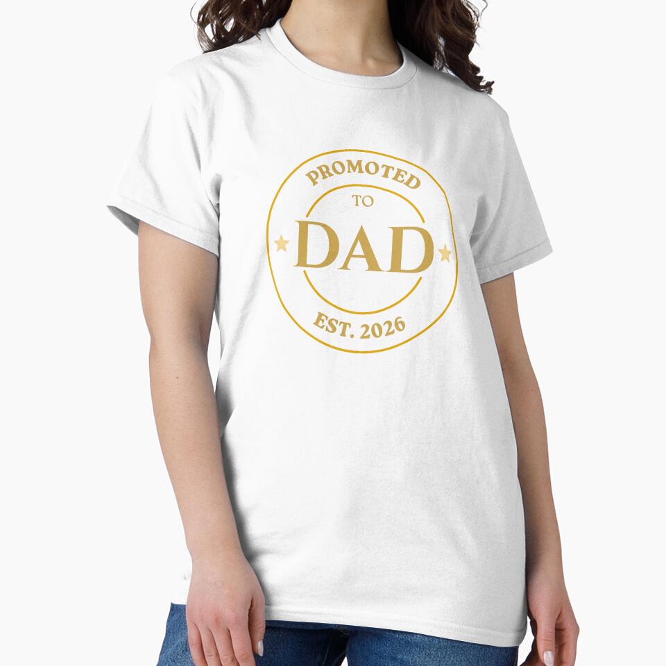 Promoted to Dad 2026 – Classic Gold Badge by MadeByMira