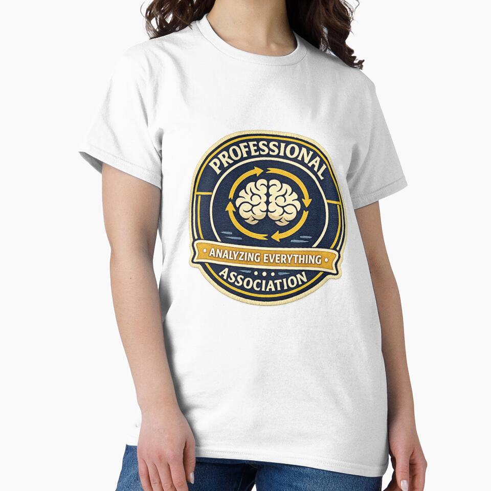 Professional Overthinkers Association Sticker | Funny Overthinking Badge | Analyzing Everything Design | Introvert Humor by MrDev