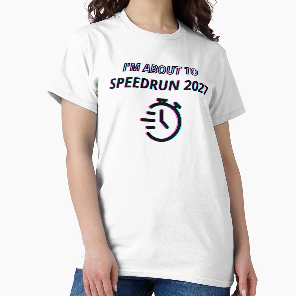 I’m About to Speedrun 2027 – Minimalist Stopwatch Gamer Text Design by PHRASEandSTYLE