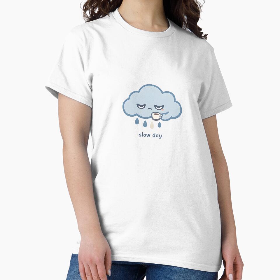 Slow Day Sleepy Rain Cloud Minimal Design by Naviora