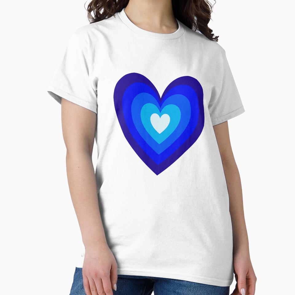 Blue Aesthetic Retro Y2K Layered Heart in Heart by Aesthetic Crew
