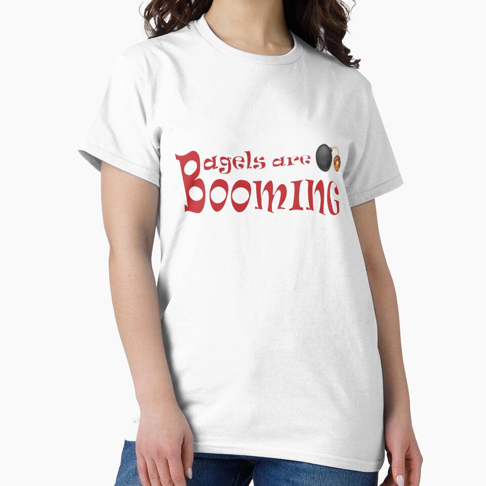 Bagels are booming, Cool shirt meme, Funny Present for Men, Bagels lover, Gift for fathers day, Slim Fit Red by Annona-