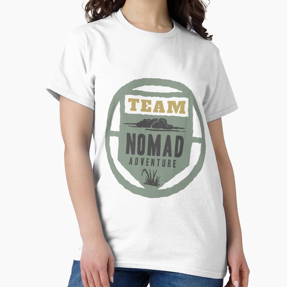 Travel Themed T Shirt, Team Nomad Adventure by Sunnyhova