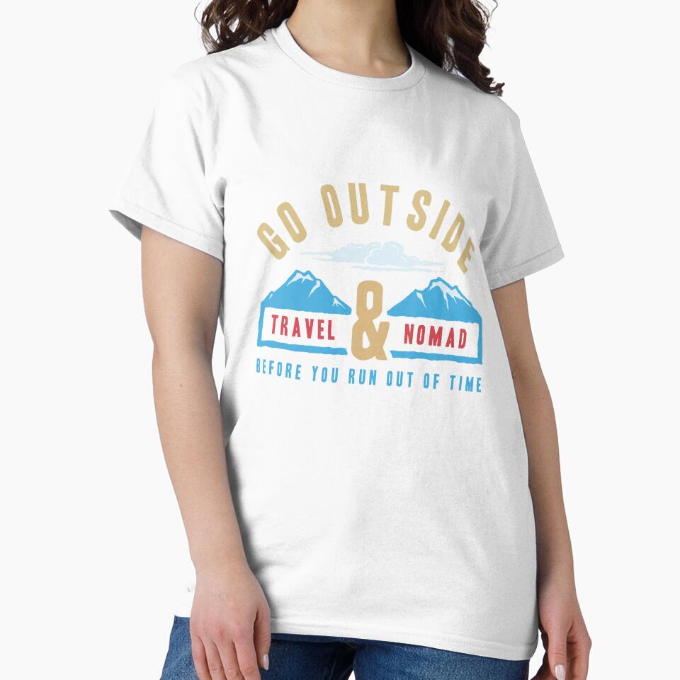 Go Outside Travel Nomad, Travel Themed Design by Sunnyhova