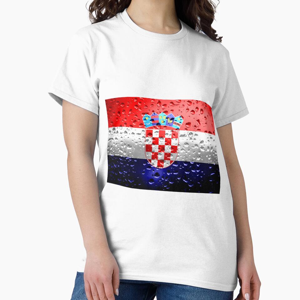 Flag of Croatia - Raindrops Metallic Metal Water Rain Car Bumper Flags Grunge by Dr-Pen