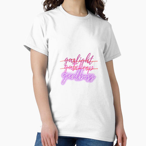"Gaslight Gatekeep Girlboss" - Pink and purple sticker design by HalSyd