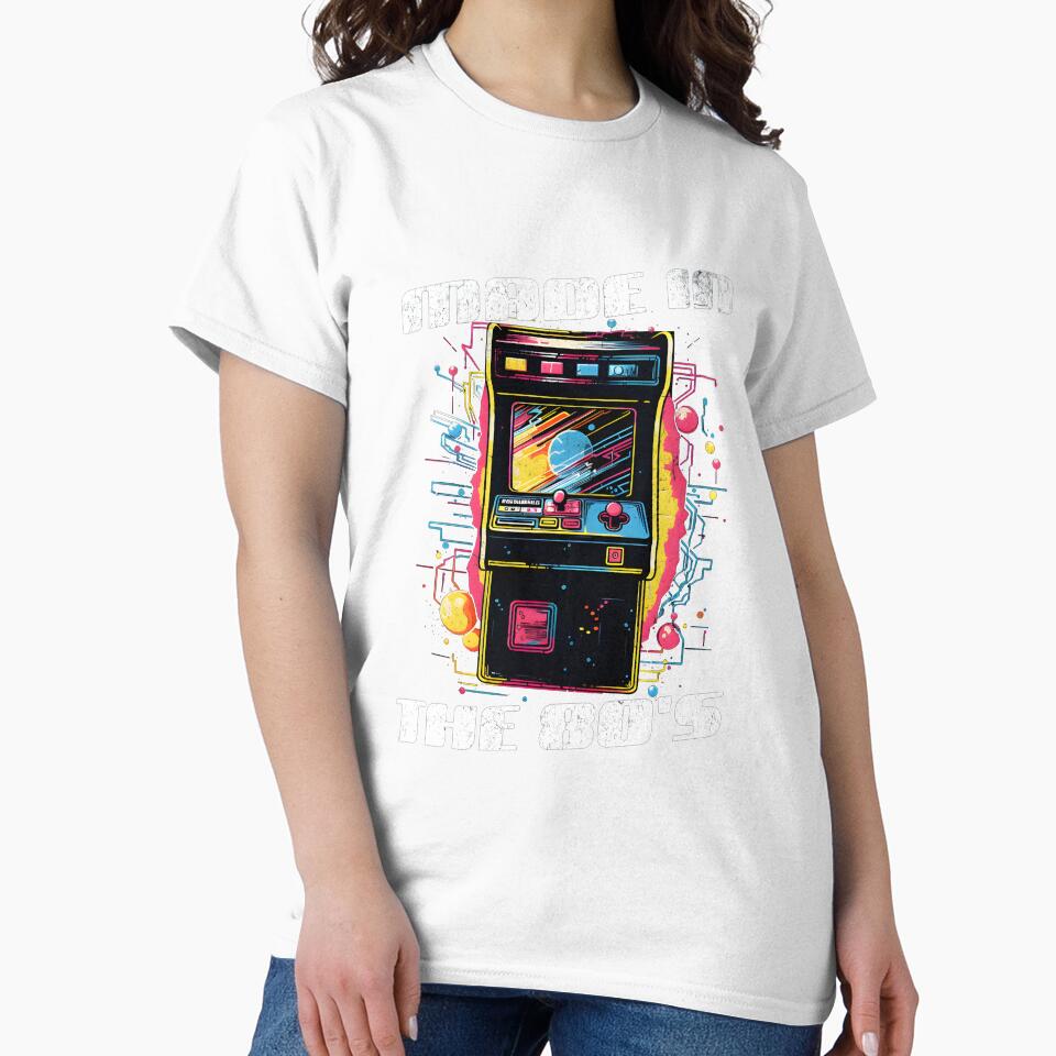 Made in the 80's Retro Video Game Arcade Cabinet Classic Illustration by retroman78