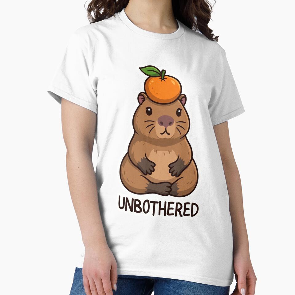 Unbothered Capybara Zen Mode - Funny Chill Animal With Orange by GeniePixel