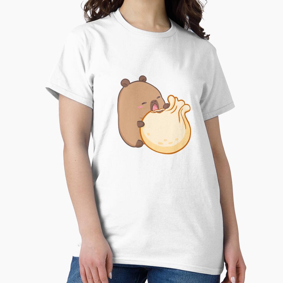 Cute Capybara eating huge dumpling illustration by CapyFun
