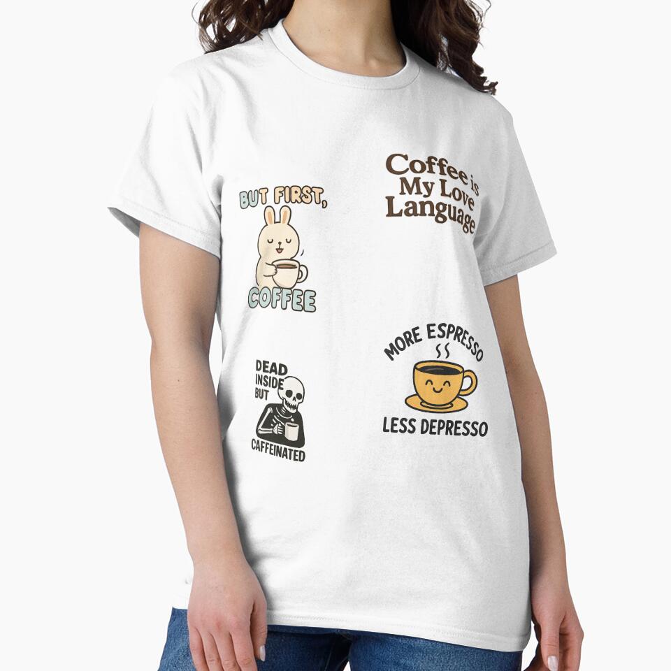 Funny Coffee Quotes Sticker Set – Sassy, Caffeinated & Cute by Created by Aia