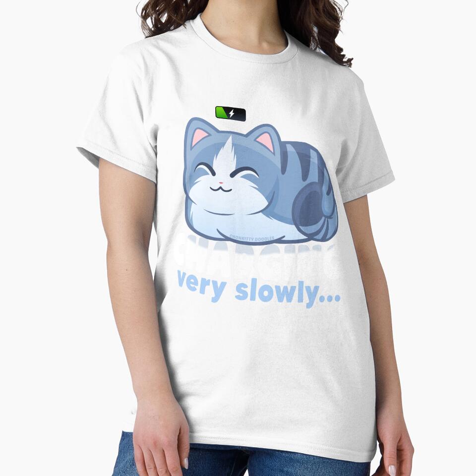 Sleepy Kitty Charging Social Battery Cute Cartoon Cat by Chonkitty