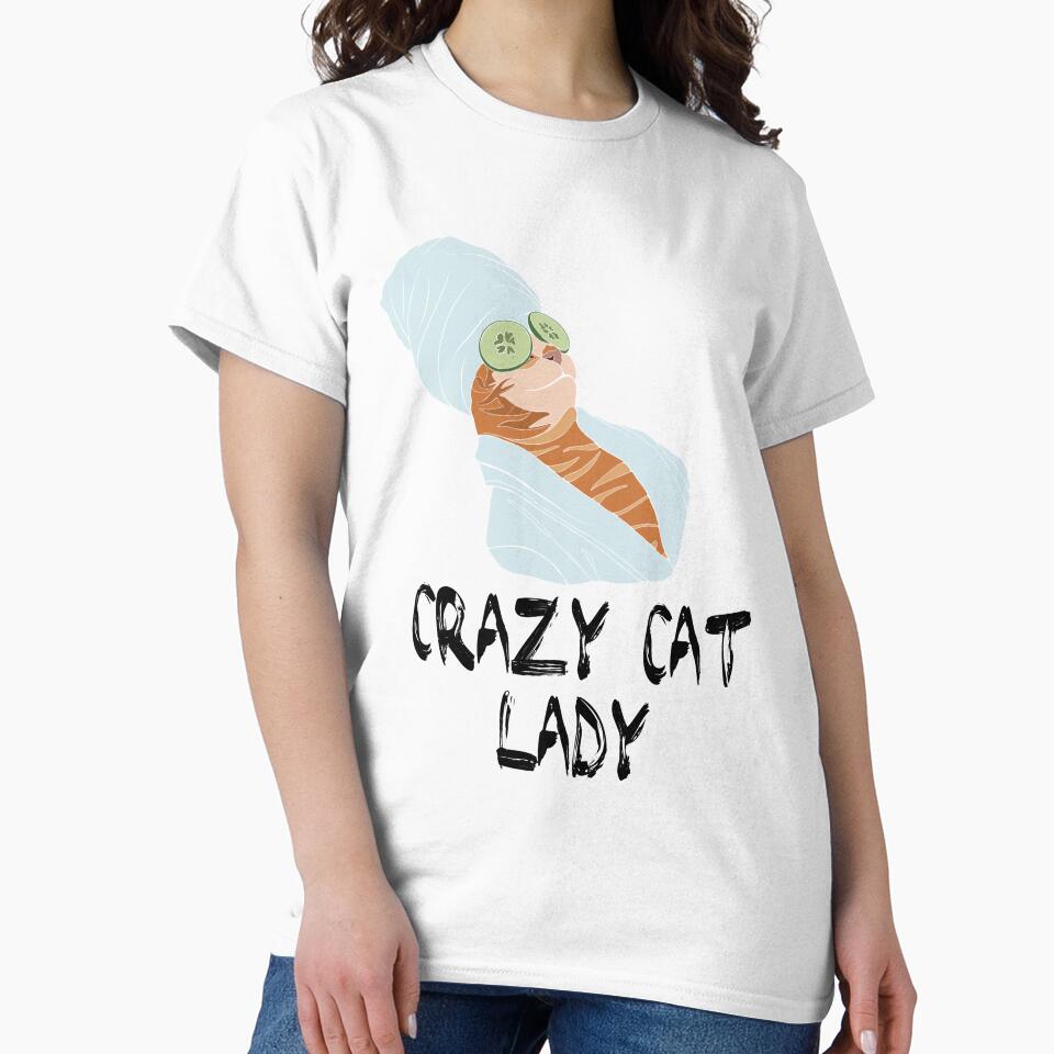 Show off your status as a proud cat mom with our personalized t-shirts. These ladies shirts designs feature the phrase "crazy cat lady" and are perfect for any cat enthusiast. by SERGEY OVCHARUK