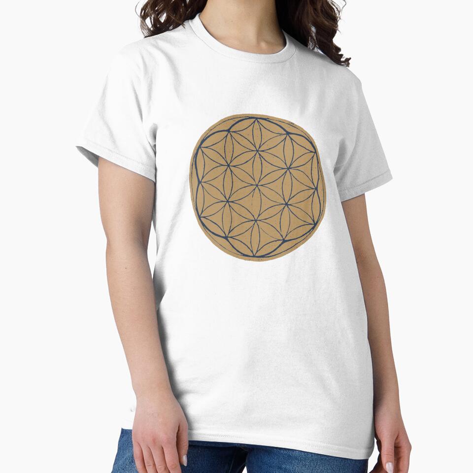 Flower of Life Linocut - Fawn + Dusk by Irene Estelle