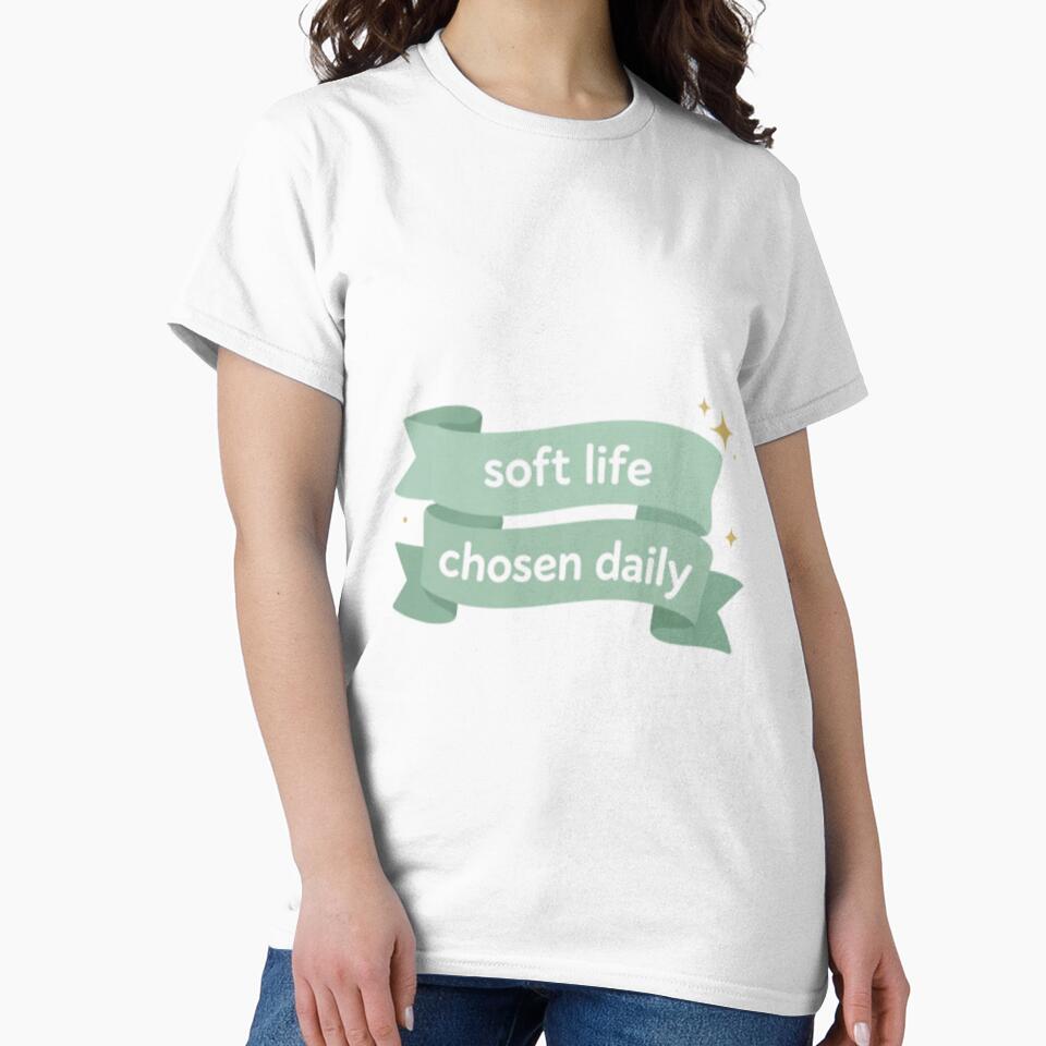 Soft Life Chosen Daily – Cozy Mindfulness Lifestyle Quote Art by CosmicQuietStudio