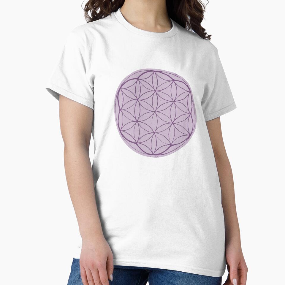 Flower of Life Linocut - Dust + Plum by Irene Estelle