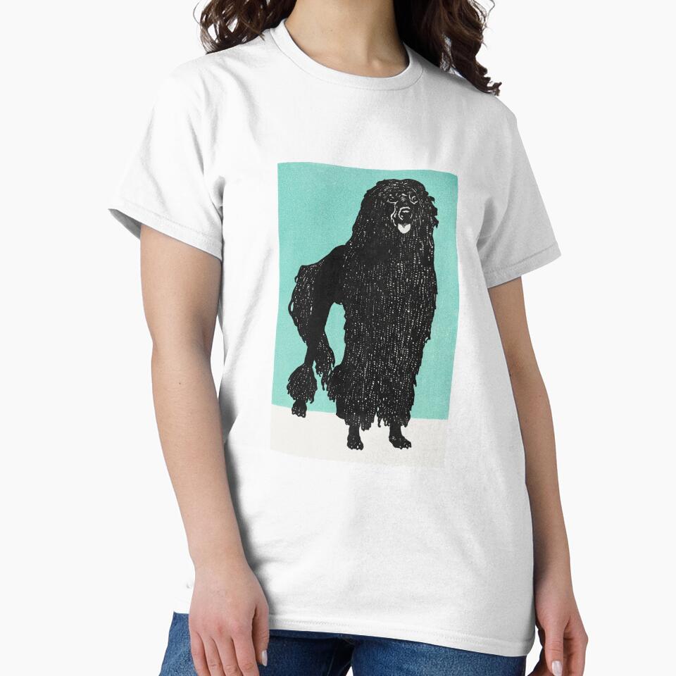 Black Poodle Dog Blockprint Poster by Old Soul Vintage
