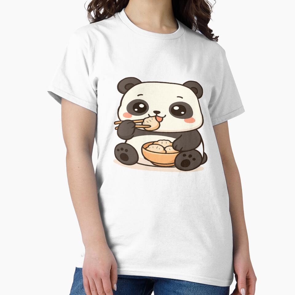 Happy Panda Eating Dumplings by mbmstores