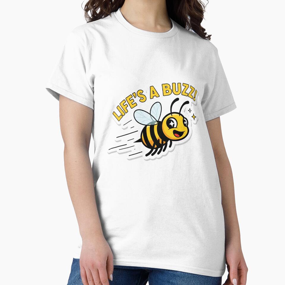 Life’s A Buzz! Bee Sticker ? by Atu Art