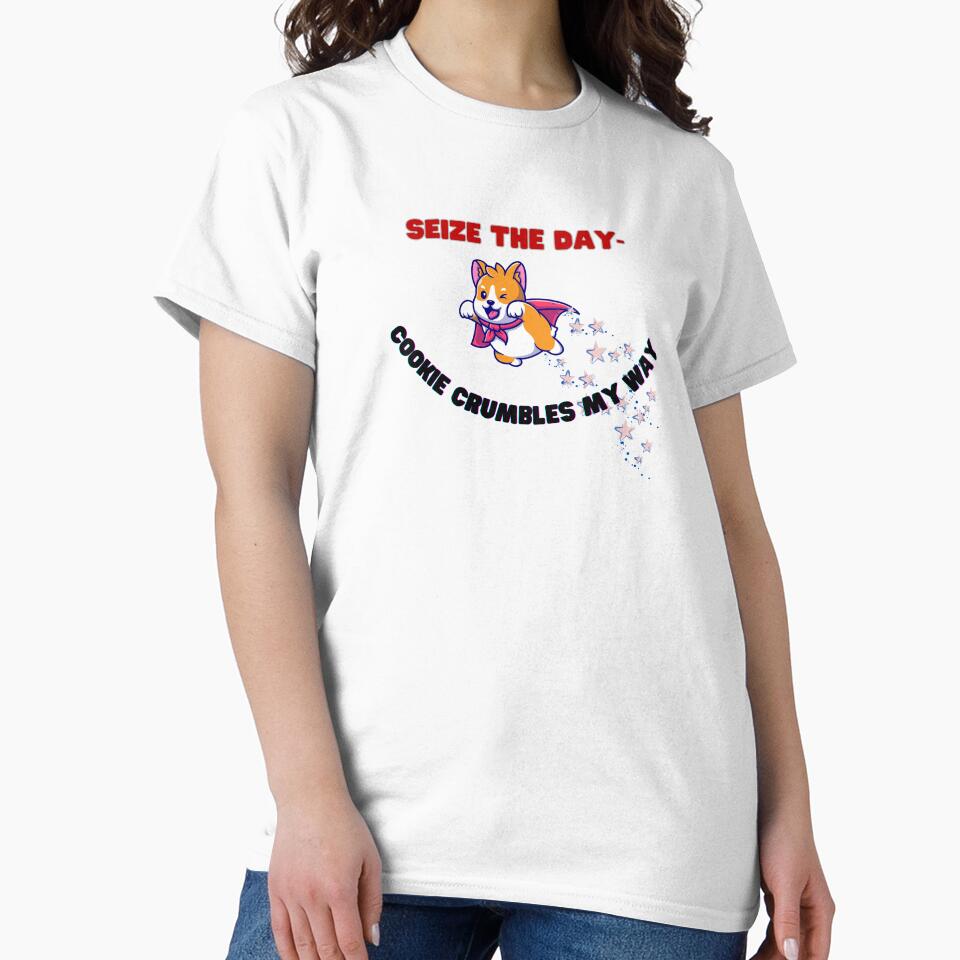 Flying Corgi in a Cape with Sparkling Stars Behind It.  Seize the Day.  Gift for a Friend, Girlfriend, Mom, Corgi Lover. by ShrimpAndGrits