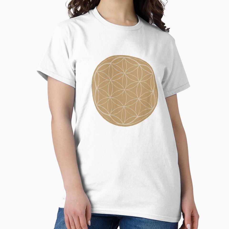 Flower of Life Linocut - Fawn + Dove by Irene Estelle