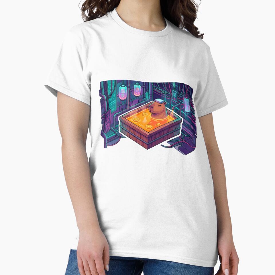 Capivara Neon Zen Pixel Art by fenixtech