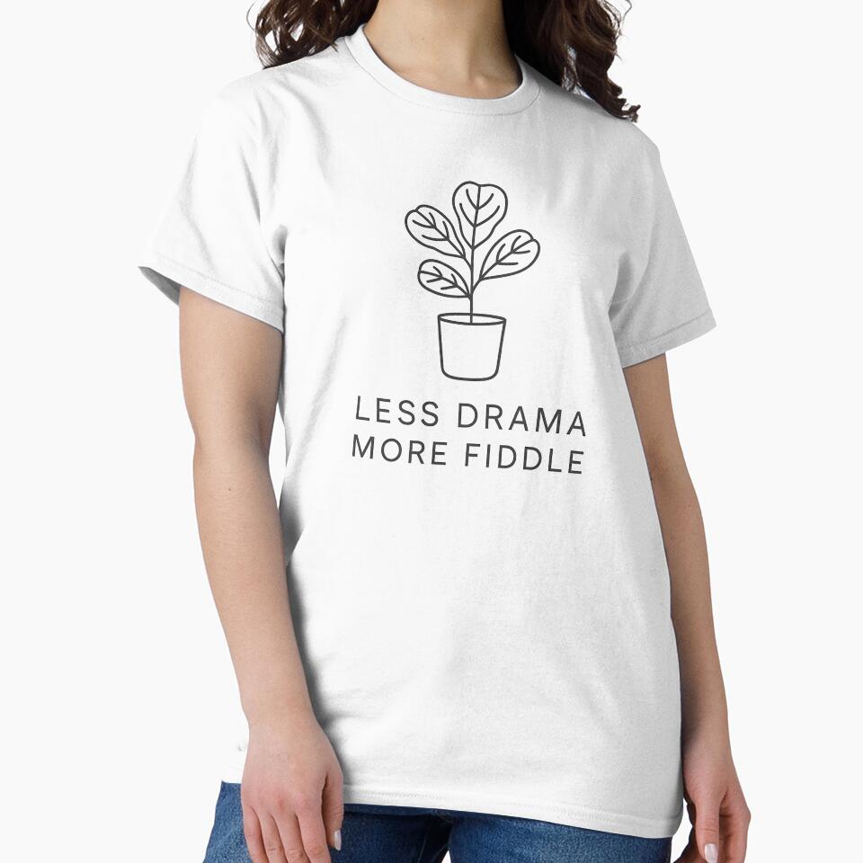 Less Drama More Fiddle – Minimal Line Art by MarCinu Art