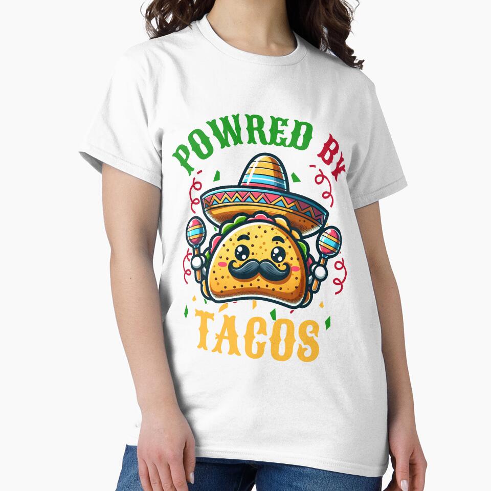 Powred By Tacos Cinco De mayo Taco Lover by Odetee