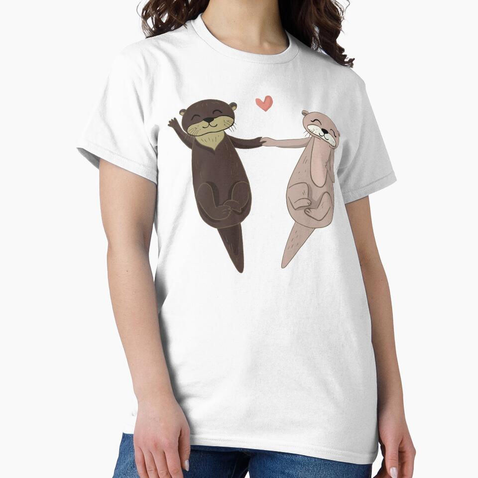 Otter, Otter Holding Hands, Important Otters by FunkyFusionArt