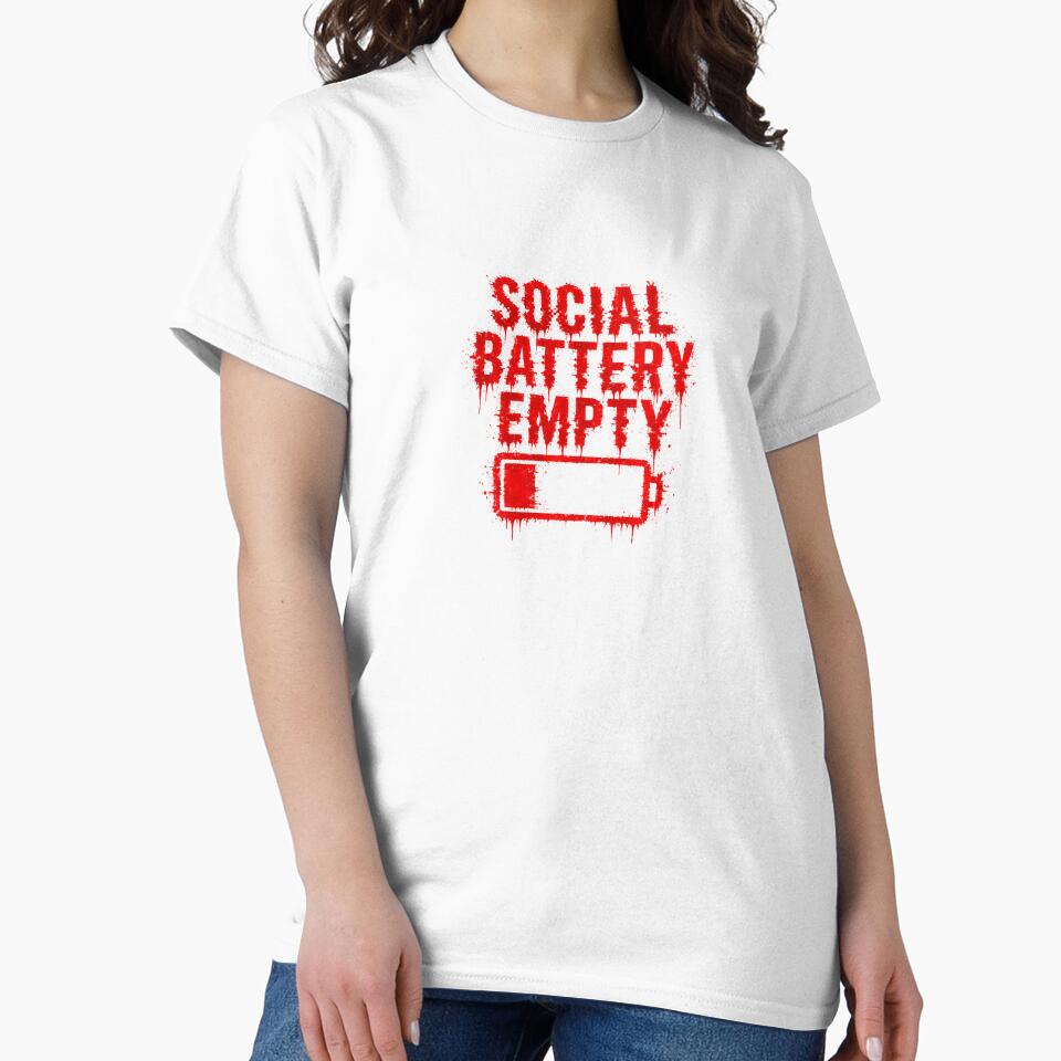 Social Battery Empty Grunge Glitch Design – Horror Tech Style by UnglaublichGut