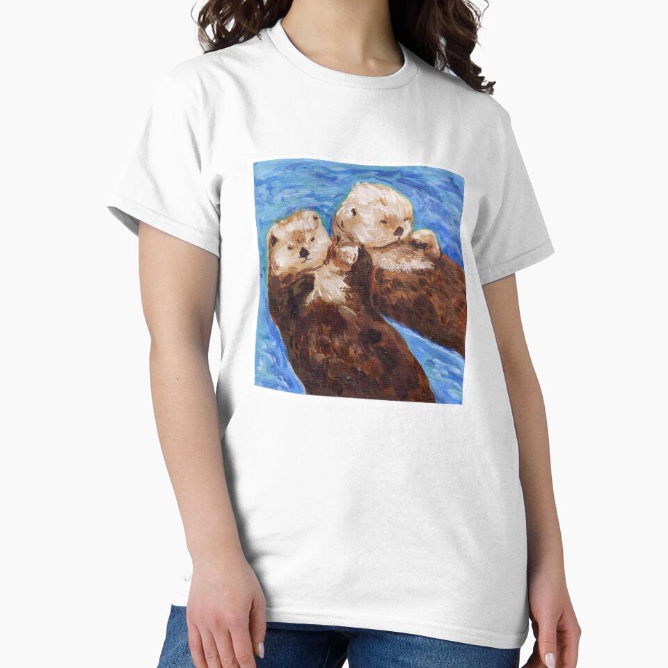 Cute Happy Otters Acrylic Painting | Animal Lovers by JoyfulStarArt