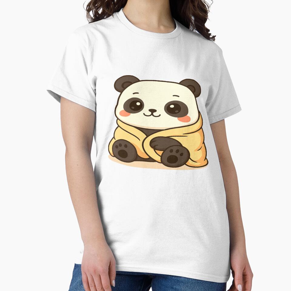Kawaii Panda Wrapped in a Blanket by mbmstores