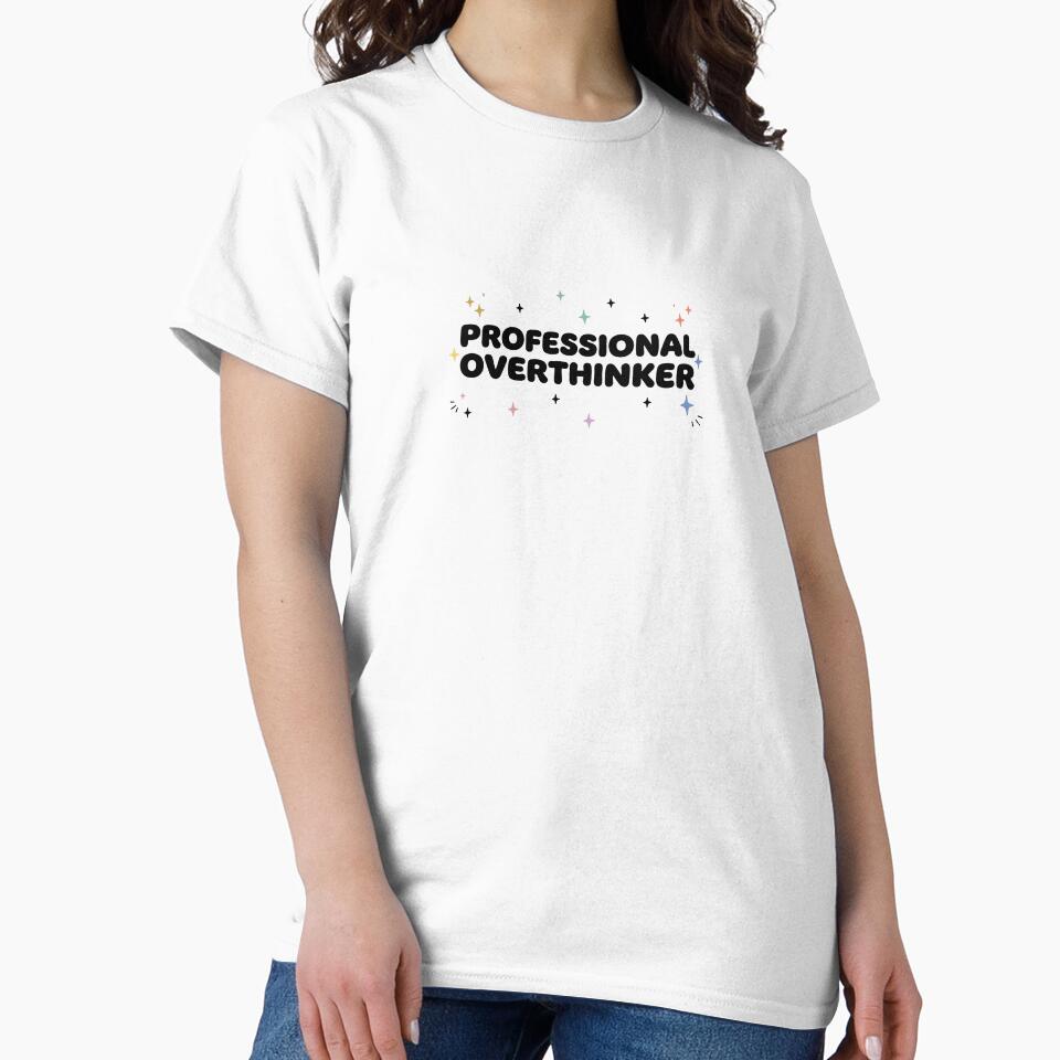 Professional Overthinker - Cute Retro Handlettered Quote by DailyDoseDecals
