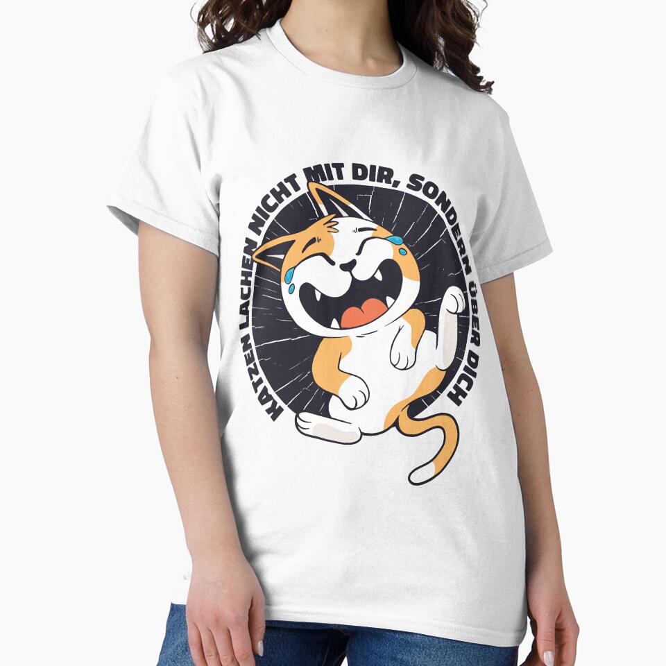 Cat german quote Katzen lachen nicht mit dir sondern über dich (Cats don't laugh with you they laugh at you). by Hasan Kamal