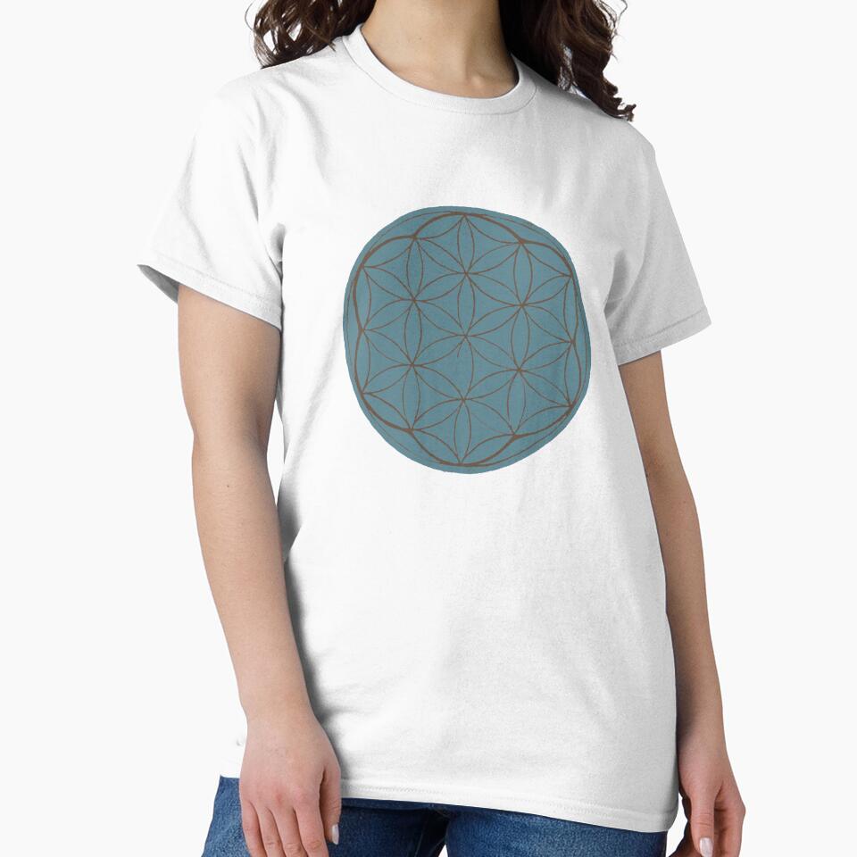 Flower of Life Linocut - Peacock + Earth by Irene Estelle