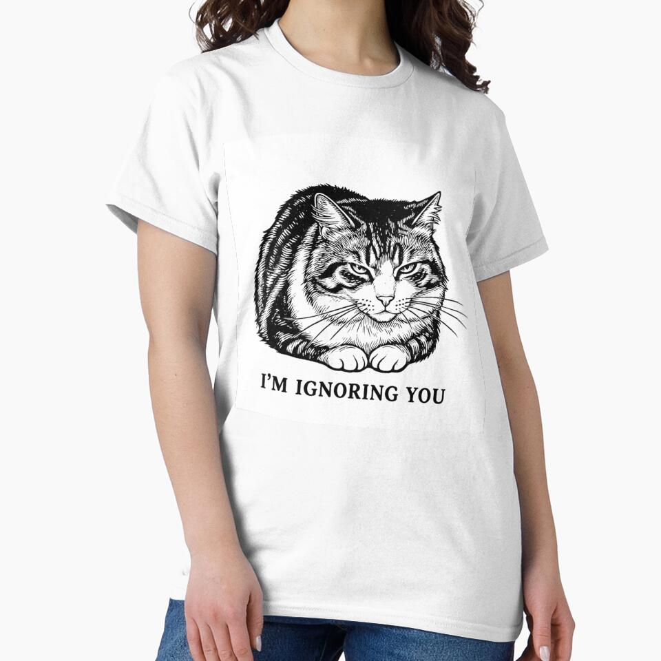 Grumpy Cat, I'm Ignoring You Funny Illustration by ShopCatLife