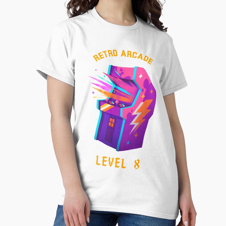 RETRO ARCADE LEVEL 8 CLASSIC GAMING MACHINE by MerchByCraig