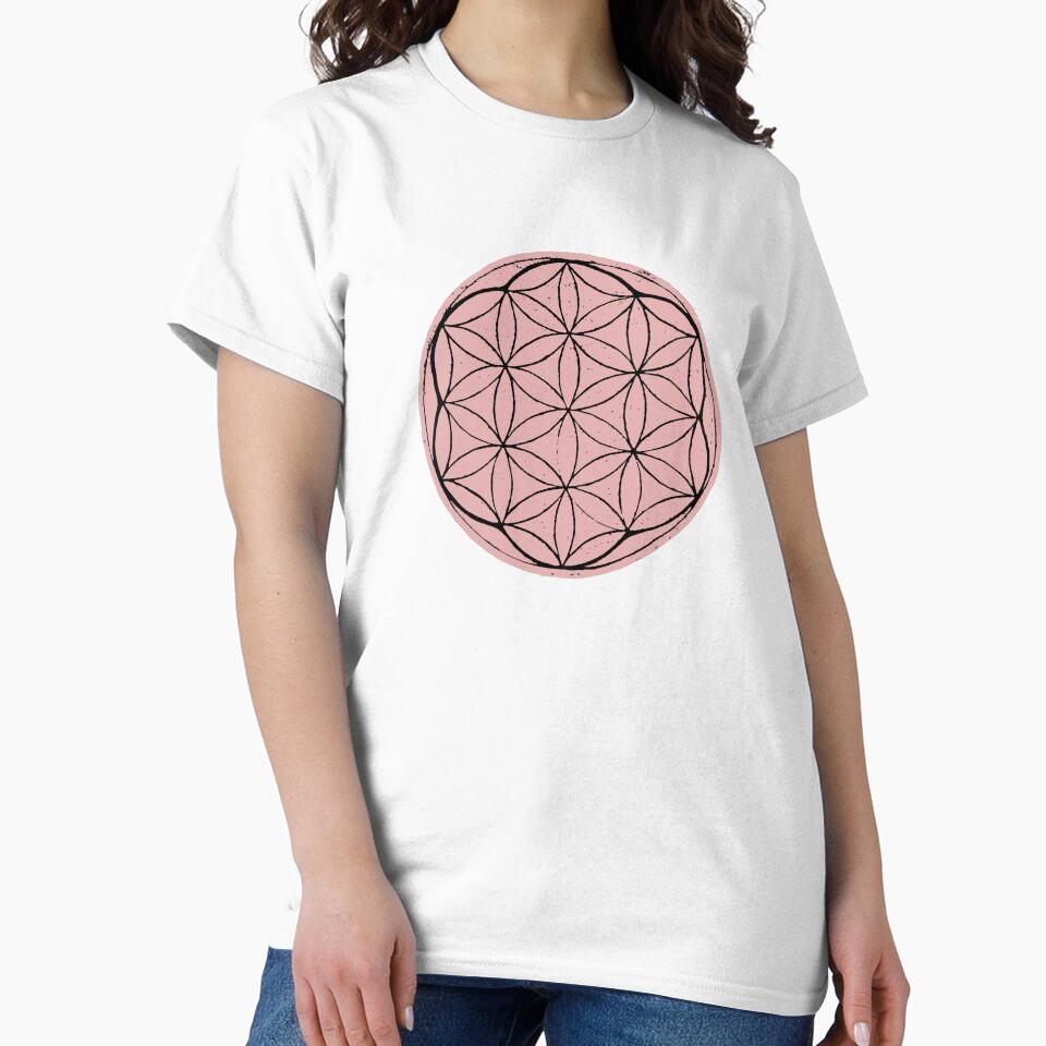 Flower of Life Linocut - Rose + Coal by Irene Estelle