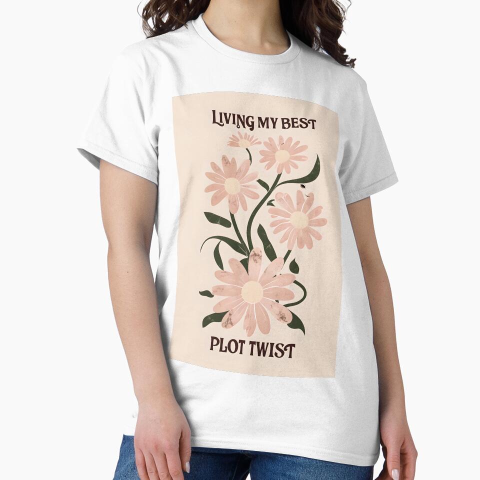 Living My Best Plot Twist – Floral Typography Art by CivilOrangeDesigns