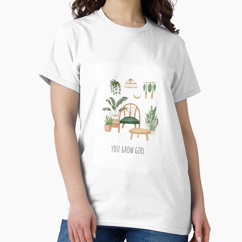 You Grow Girl Greeting Card Art Print Friendship Plant Lover by papergnome
