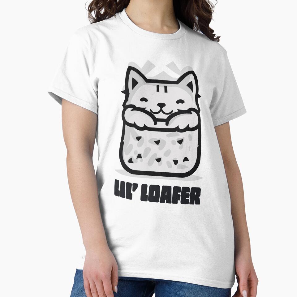 Lil Loafer Cat Loaf of Bread Black and White by ArtPuffen