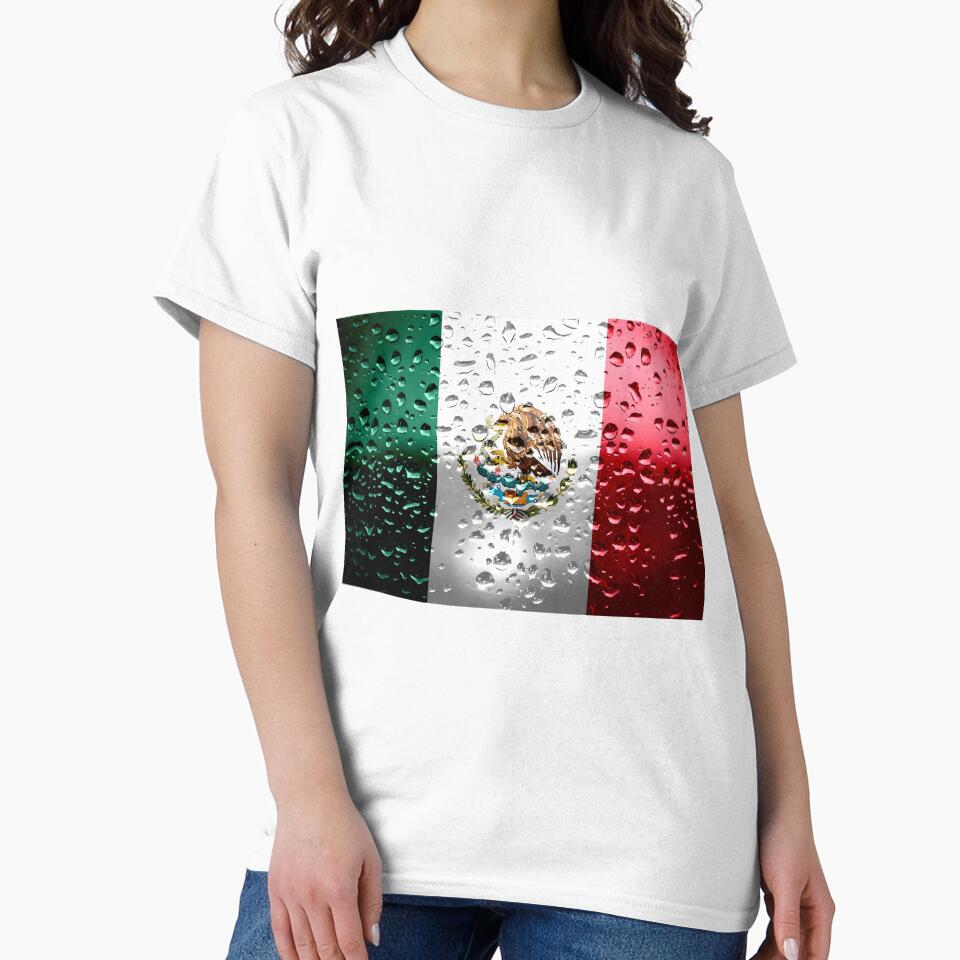 Flag of Mexico Raindrops Metallic Metal - Mexican by Dr-Pen