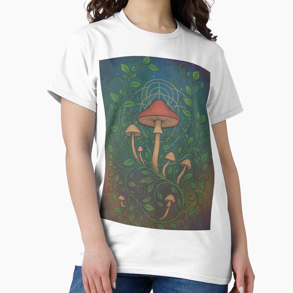 “Lush Mycelium” – Vines & Mushrooms in Sacred Symmetry by Sharp Insight
