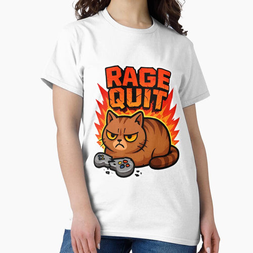 "Rage Quit" Funny Gamer Cat Loaf Vector Sticker by catastrocat