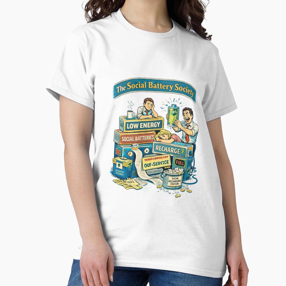 The Social Battery Society – Retro Introvert Energy by LMFARNACIO
