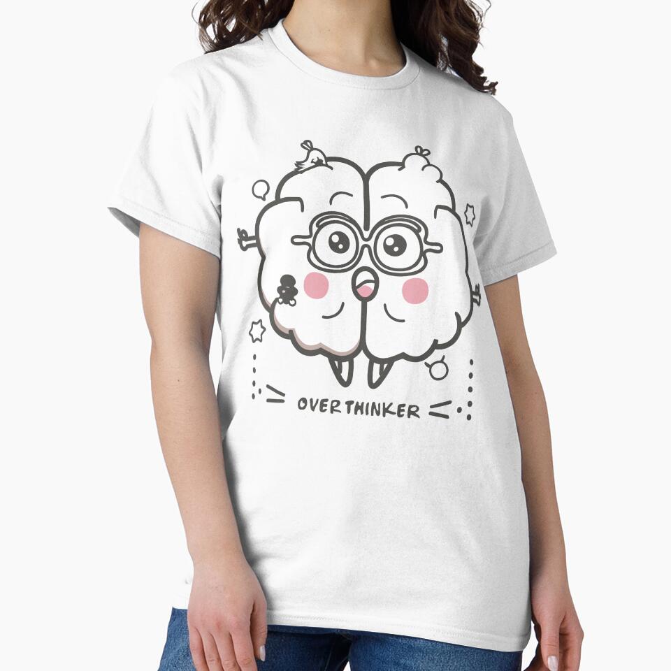 Kawaii Brain: Professional Overthinker Cute Illustration Design by HahaHandlesHub