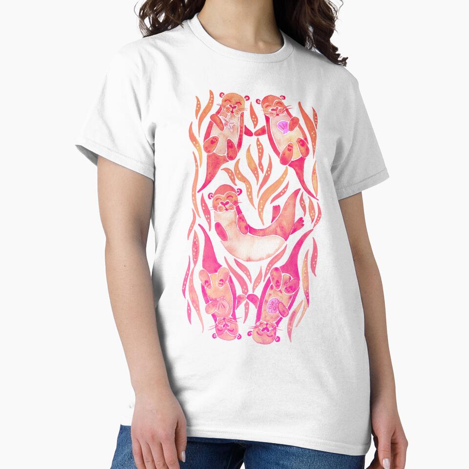 Five Otters – Pink Ombré by Cat Coquillette