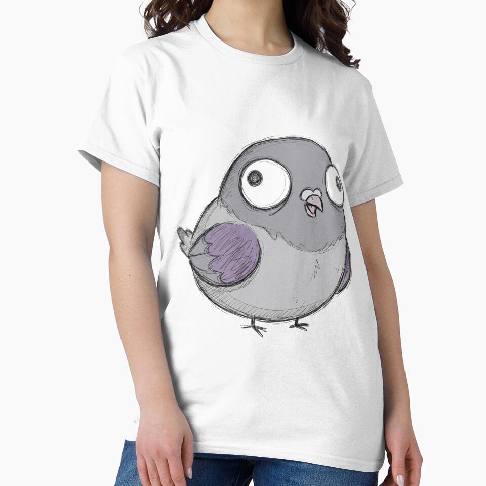Derpy Pigeon - Funny Clueless Bird Sketch Aesthetic Sticker by 1434s